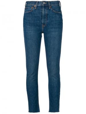 High rise ankle crop jeans Re/Done. Цвет: синий