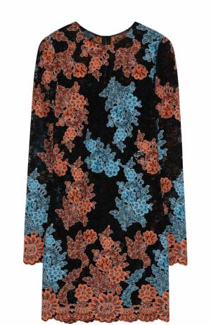 Кружевное мини-платье с длинным рукавом Dolce & Gabbana. Цвет: разноцветный