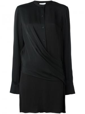 Атласная блузка с драпировкой DKNY. Цвет: чёрный
