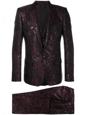 Жаккардовый костюм-тройка Dolce & Gabbana. Цвет: розовый и фиолетовый