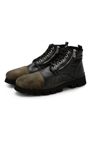 Кожаные ботинки на шнуровке Rocco P.. Цвет: черный