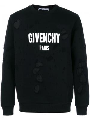 Distressed logo sweatshirt Givenchy. Цвет: чёрный