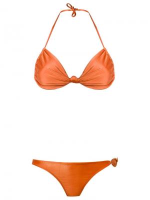 Triangle bikini set Adriana Degreas. Цвет: жёлтый и оранжевый