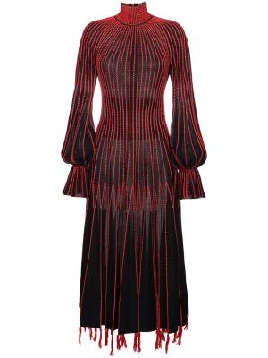 Платье-водолазка с вышивкой Alexander McQueen. Цвет: чёрный