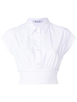 Укороченная рубашка с эластичным поясом Alexander Wang. Цвет: белый