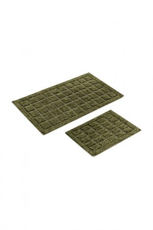 Комплект ковриков для ванной ALANUR. Цвет: зеленый