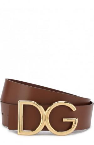 Кожаный ремень с фигурной пряжкой Dolce & Gabbana. Цвет: коричневый