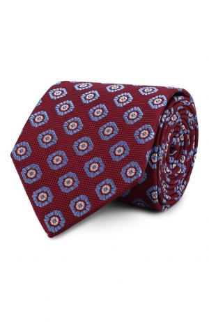 Шелковый галстук с узором Eton. Цвет: бордовый