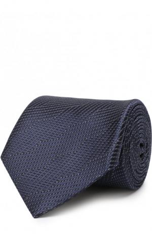 Шелковый галстук с узором Giorgio Armani. Цвет: синий