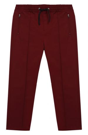 Хлопковые брюки с поясом на кулиске Dolce & Gabbana. Цвет: бордовый