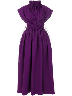 Длинное расклешенное платье Mm6 Maison Margiela. Цвет: розовый и фиолетовый