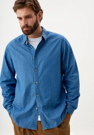 Рубашка джинсовая Sela. Цвет: голубой
