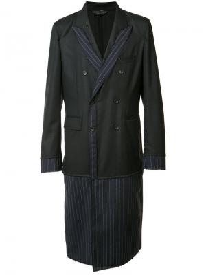 Пальто в тонкую полоску Comme Des Garçons Homme Plus. Цвет: чёрный