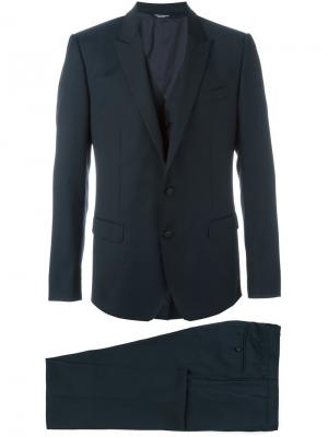 Классический костюм-тройка Dolce & Gabbana. Цвет: синий