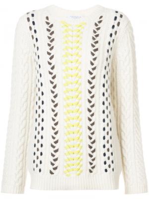 Вязаный свитер с плетеной отделкой Gabriela Hearst. Цвет: телесный