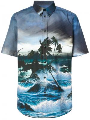 Рубашка с гавайским принтом Givenchy. Цвет: синий
