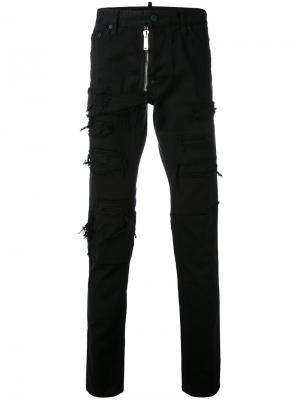 Рваные джинсы Dsquared2. Цвет: чёрный