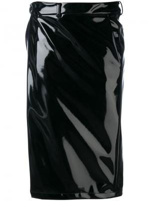Лакированная юбка-карандаш A.F.Vandevorst. Цвет: чёрный