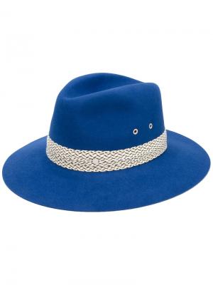 Шляпа с контрастной тесьмой Maison Michel. Цвет: синий
