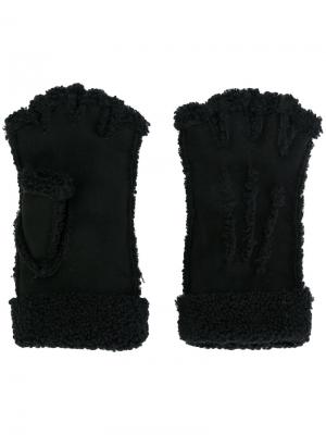 Перчатки митенки Maison Fabre. Цвет: чёрный
