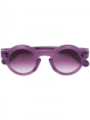 Солнцезащитные очки в круглой оправе Christopher Kane Eyewear. Цвет: розовый и фиолетовый