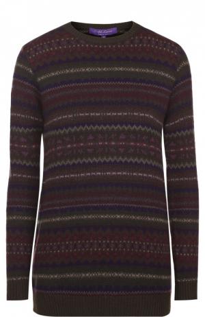 Кашемировый пуловер с круглым вырезом и принтом Ralph Lauren. Цвет: разноцветный