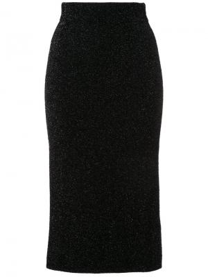 Приталенная юбка с блестками Laneus. Цвет: металлический