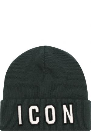 Шерстяная шапка Icon Dsquared2. Цвет: зеленый