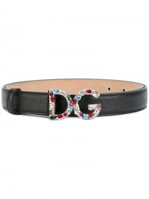 Ремень с пряжкой-логотипом Dolce & Gabbana. Цвет: чёрный