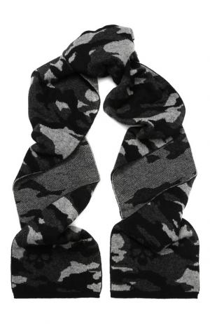 Шерстяной шарф с камуфляжным принтом Gemma. H. Цвет: черный