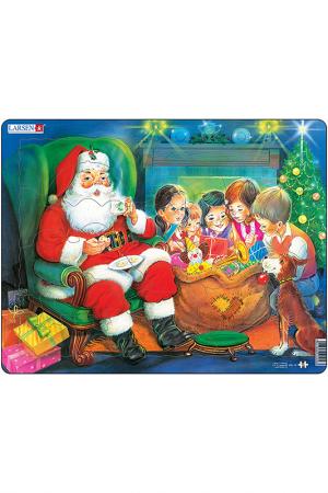 Пазл Санта с детьми LARSEN. Цвет: зеленый