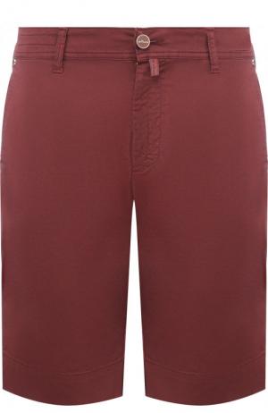Хлопковые шорты с карманами Kiton. Цвет: бордовый