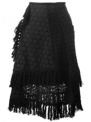 Ажурная многослойная юбка See By Chloé. Цвет: чёрный