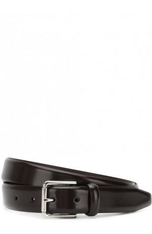 Кожаный ремень с металлической пряжкой Giorgio Armani. Цвет: коричневый