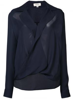 Блуза с перекрученной деталью Lagence L'agence. Цвет: синий