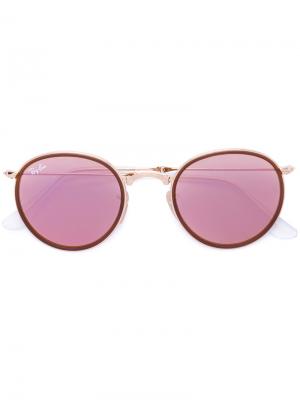 Круглые складные очки Ray-Ban. Цвет: розовый и фиолетовый