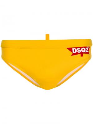 Branded swim shorts Dsquared2. Цвет: жёлтый и оранжевый