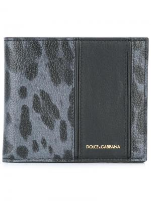 Бумажник с леопардовым рисунком Dolce & Gabbana. Цвет: чёрный
