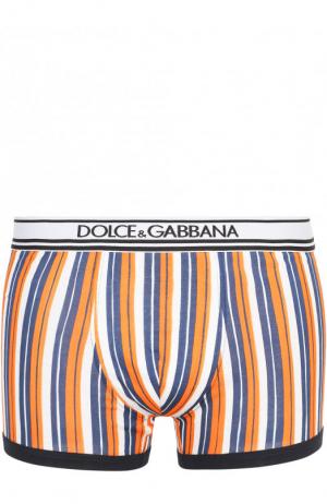 Хлопковые боксеры с широкой резинкой Dolce & Gabbana. Цвет: оранжевый