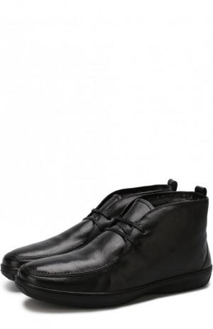 Кожаные ботинки на шнуровке с внутренней меховой отделкой Aldo Brue. Цвет: черный