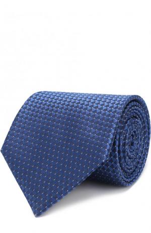 Шелковый галстук с узором Lanvin. Цвет: темно-синий