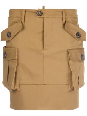 Boy scout mini skirt Dsquared2. Цвет: коричневый