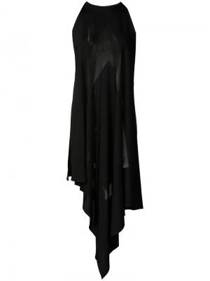 Асимметричное вечернее платье Balmain. Цвет: чёрный