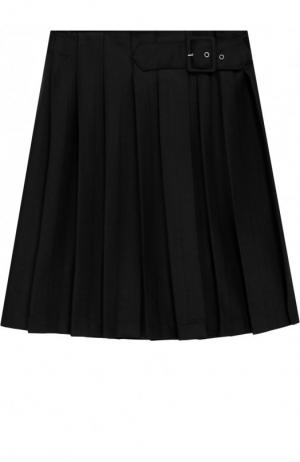 Плиссированная юбка с запахом Aletta. Цвет: черный
