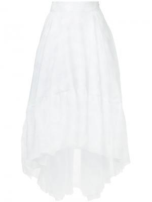 Асимметричная многослойная юбка Antonio Berardi. Цвет: белый