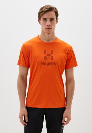 Футболка спортивная Haglofs. Цвет: оранжевый
