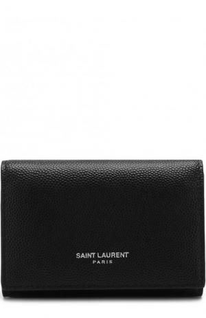 Кожаный футляр для ключей Saint Laurent. Цвет: черный