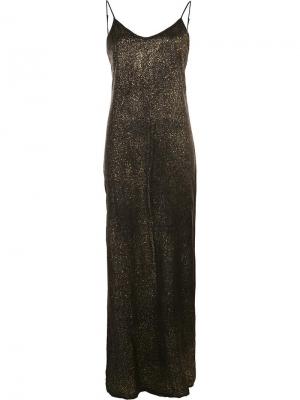 Длинное металлизированное платье Rta. Цвет: чёрный