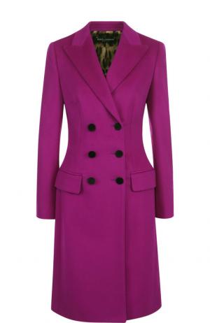 Двубортное шерстяное пальто Dolce & Gabbana. Цвет: фуксия