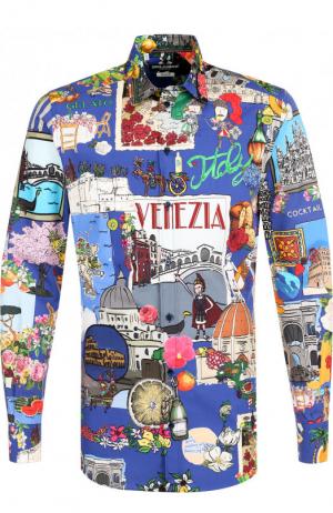Хлопковая рубашка с принтом Dolce & Gabbana. Цвет: разноцветный